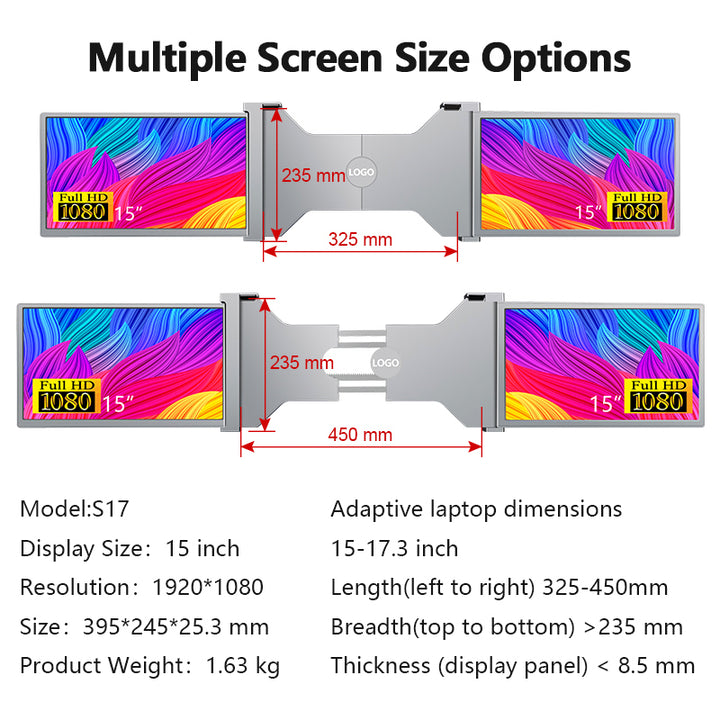 Tri screen monitor