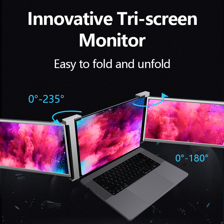 tri-screen portable laptop workstation